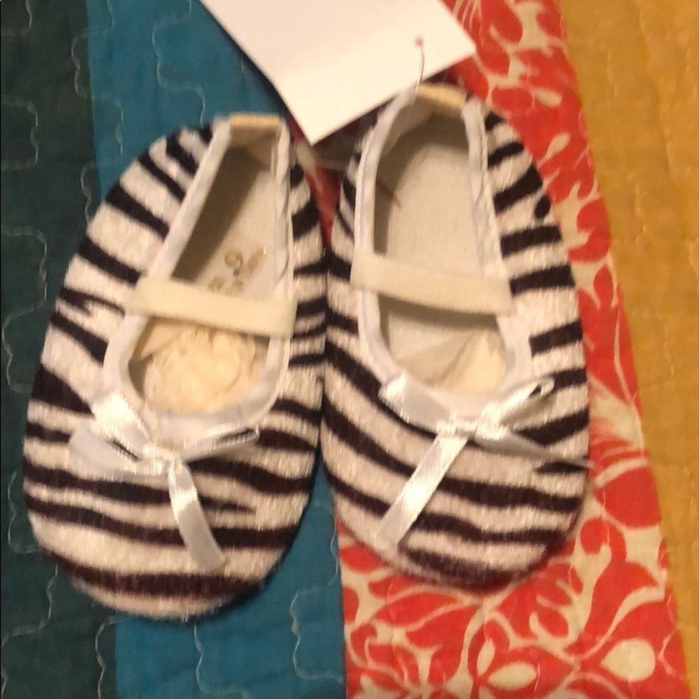 Baby slippers zebra print